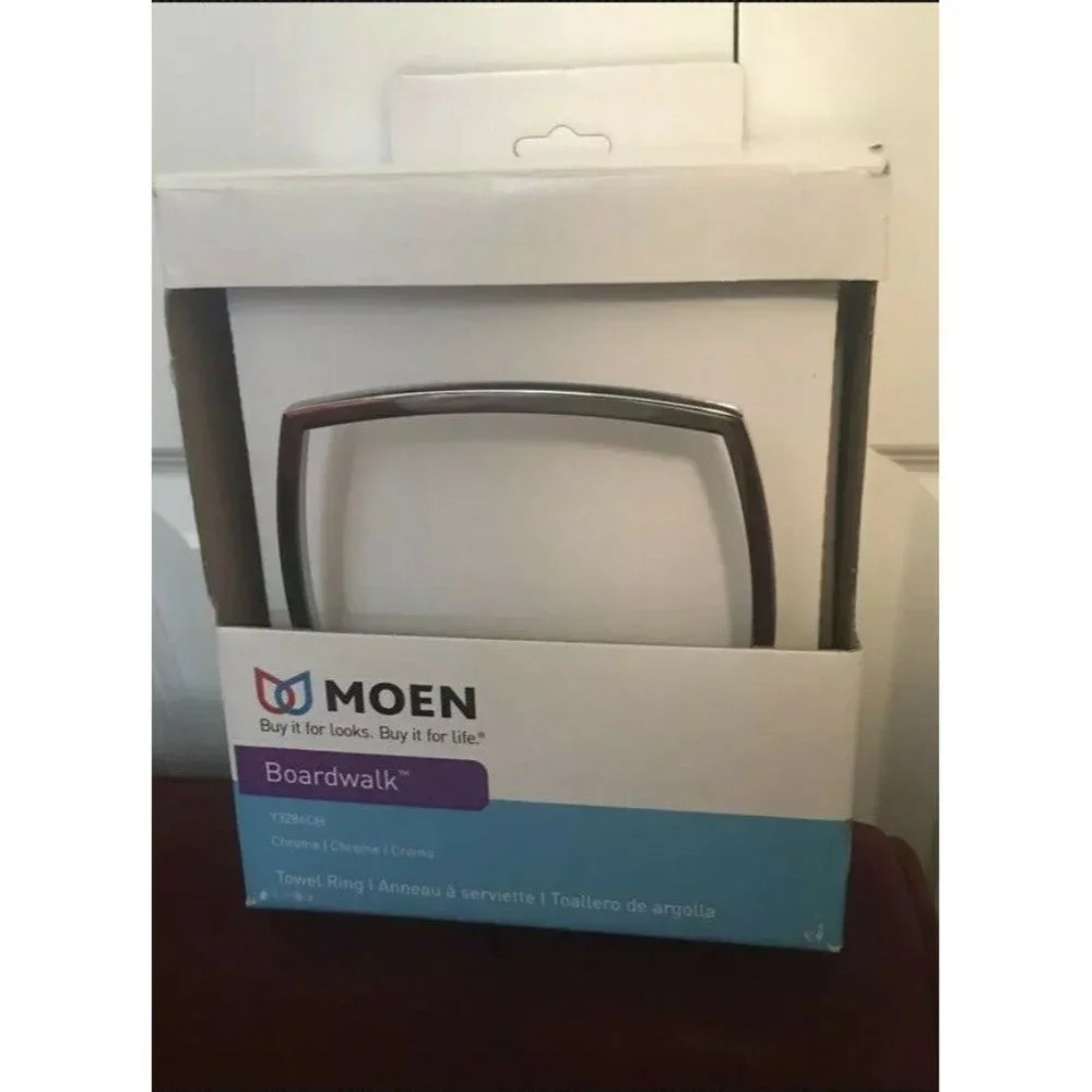 New Moen Boardwalk Chrome Towel‎ Ring Model Y3286CH, BRAND NEW